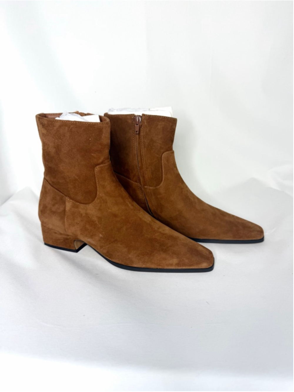 Steve Madden Square Toe Dusty Boot in Chestnut Suede Size 7.5 NEW without box